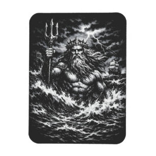 Poseidon — Heer van de Diepte door BurnsInHell Magneet