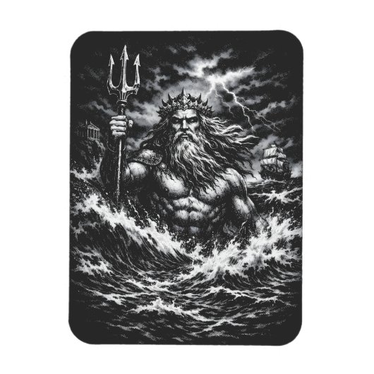 Poseidon — Heer van de Diepte door BurnsInHell Magneet (Verticaal)