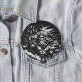 Poseidon — Heer van de Diepte door BurnsInHell Ronde Button 4,0 Cm (In situ)
