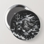 Poseidon — Heer van de Diepte door BurnsInHell Ronde Button 4,0 Cm (Voorkant /achterkant)