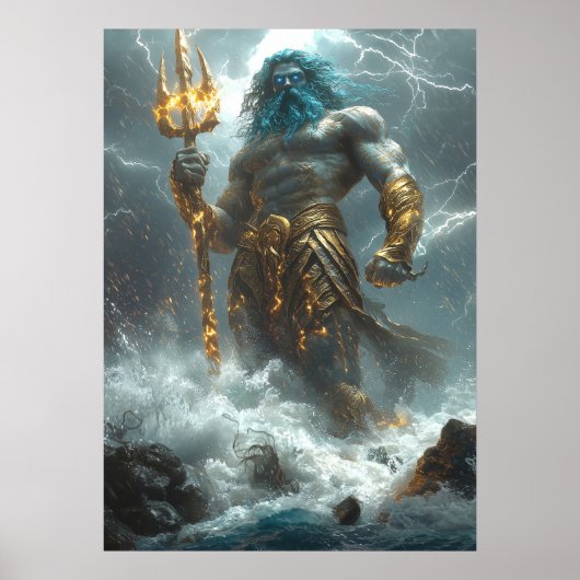 Poseidon, Heer van de Diepte - Goddelijke Storm Poster (Voorkant)