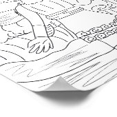 Poseidon kleurplaat afdrukken poster (Hoek)