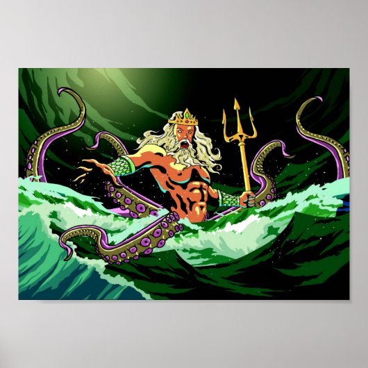 Poseidon komt uit het Poster van de Kleur van de D (Voorkant)
