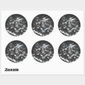 Poseidon — Lord of the Deep door BurnsInHell Ronde Sticker (Vel)