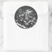 Poseidon — Lord of the Deep door BurnsInHell Ronde Sticker (Tas)
