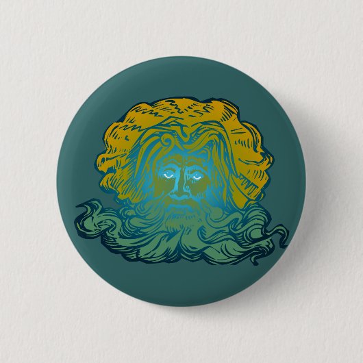 Poseidon Neptun Ronde Button 5,7 Cm (Voorkant)