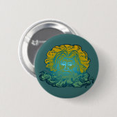 Poseidon Neptun Ronde Button 5,7 Cm (Voorkant /achterkant)