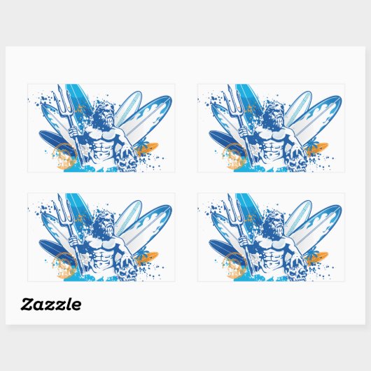 poseidon rechthoekige sticker (Vel)