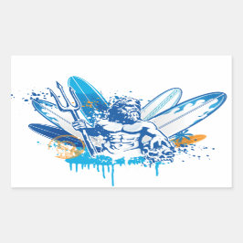 poseidon rechthoekige sticker