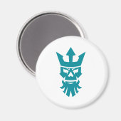 Poseidon schedel draagt kroon icoon magneet (Voorkant / Achterkant)
