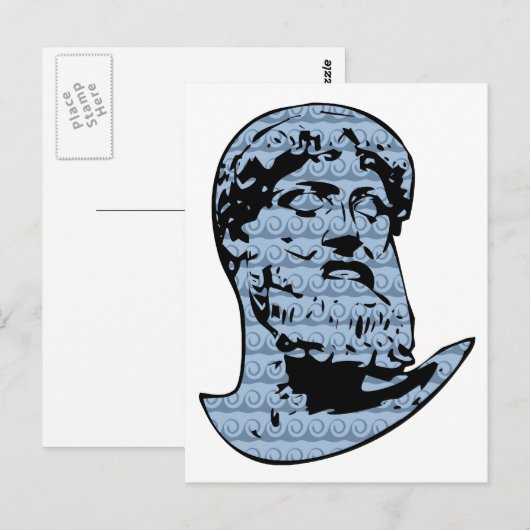 Poseidon standbeeld briefkaart (Voorkant / Achterkant)