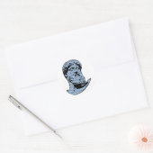 Poseidon standbeeld ronde sticker (Envelop)
