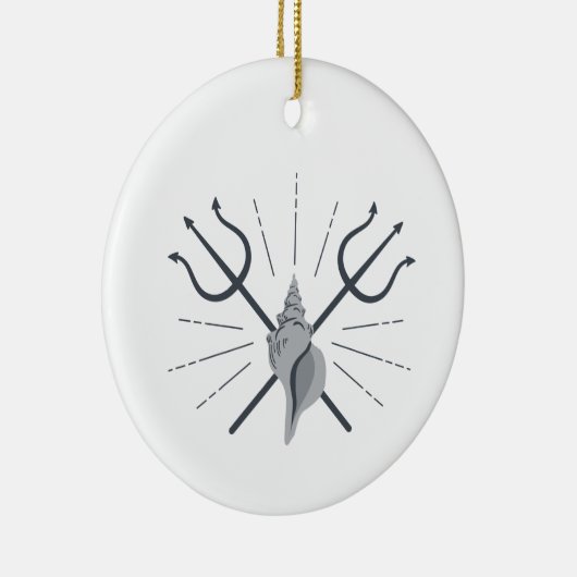 Poseidon Trident Keramisch Ornament (Rechts)