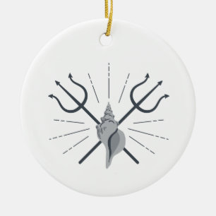 Poseidon Trident Keramisch Ornament
