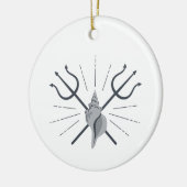 Poseidon Trident Keramisch Ornament (Links)