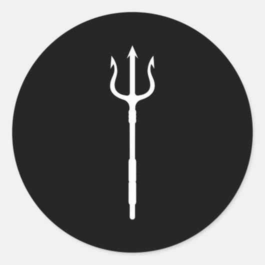 Poseidon Trident Neptunus Griekse God Ronde Sticker (Voorkant)