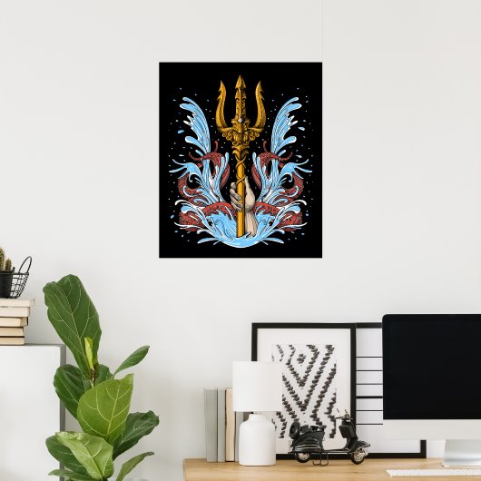 Poseidon Trident Poster (Thuiskantoor)