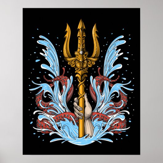 Poseidon Trident Poster (Voorkant)