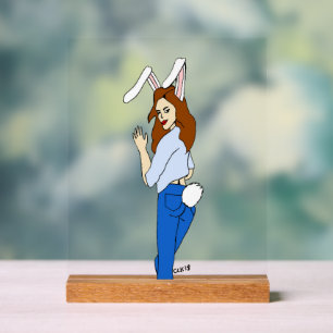 poserend bunnygirl acryl bord