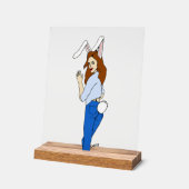 poserend bunnygirl acryl bord (Hoek)