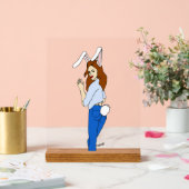 poserend bunnygirl acryl bord (Huwelijk)