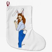 poserend bunnygirl grote kerstsok (Voorkant)