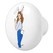 poserend bunnygirl keramische knop (Rechts)