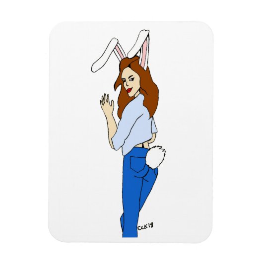 poserend bunnygirl magneet (Verticaal)