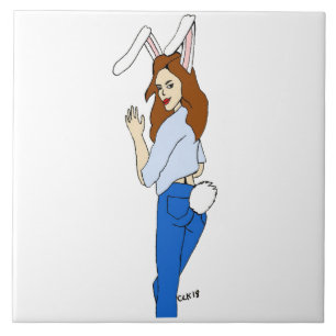 poserend bunnygirl tegeltje