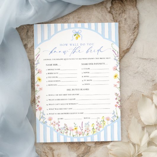 Posey Hoe goed ken je de bruid spel Kaart
