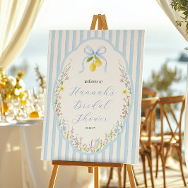 Posey Wildflower Blauwe Boog Bruiloft Feest Welkom Poster