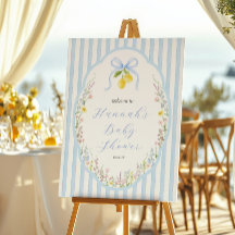 Posey Wildflower Blauwe Strik Baby Shower Welkom