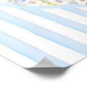 Posey Wildflower Blauwe Strik Bruidsontvangst Poster (Hoek)