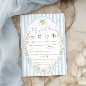 Posey Wildflowers Blue Bow Baby Predictions Game Kaart