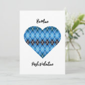 Posh Argyle Donkerblauwe Big Heart Valentijnsflat Feestdagenkaart (Staand voorkant)