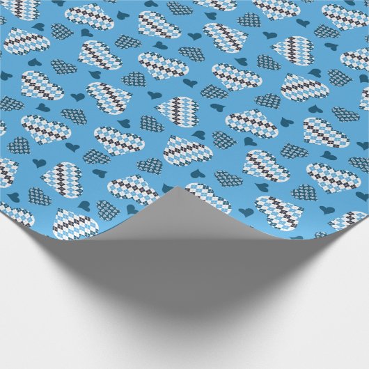 Posh Argyle Hearts Cadeaupapier (Hoek)