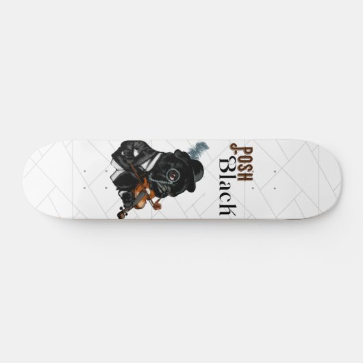 Posh Black Frenchie Bulldog     Persoonlijk Skateboard (Horizontaal)
