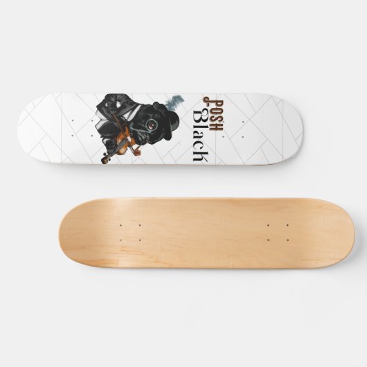 Posh Black Frenchie Bulldog     Persoonlijk Skateboard (Horizontaal)