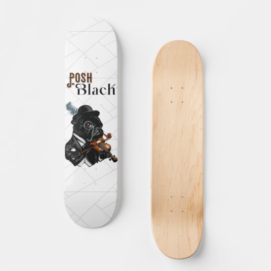 Posh Black Frenchie Bulldog     Persoonlijk Skateboard (Voorkant)