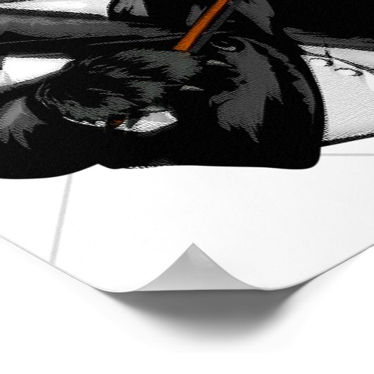 Posh Black Frenchie Bulldog Poster (Hoek)