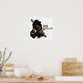 Posh Black Frenchie Bulldog Poster (Keuken)