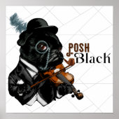 Posh Black Frenchie Bulldog Poster (Voorkant)