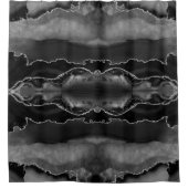Posh Black Gray Agate Marble Crystal Geode Douchegordijn (Voorkant)
