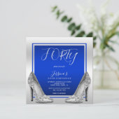 Posh Blauw & Zilver Stiletto's 40e verjaardag Kaart (Staand voorkant)