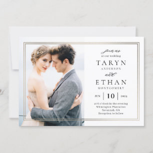 Posh Border Photo Weduwen Invitation PBD Bedankkaart