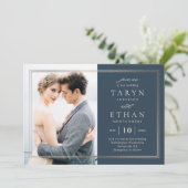 Posh Border Photo Weduwen Invitation PBD Bedankkaart (Staand voorkant)