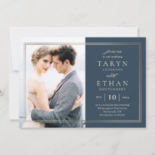 Posh Border Photo Weduwen Invitation PBD Bedankkaart