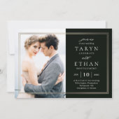 Posh Border Photo Weduwen Invitation PBD Bedankkaart (Voorkant)