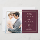 Posh Border Photo Weduwen Invitation PBD Bedankkaart (Voorkant)