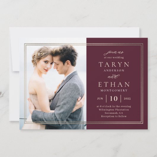 Posh Border Photo Weduwen Invitation PBD Bedankkaart (Voorkant)